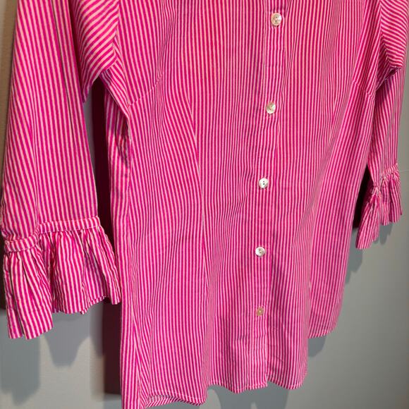 Gretchen Scott Striped Priss  Brooks Button Down Blouse - size Shrimp - Picture 3 of 6
